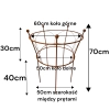 1 x Podpora metalowa do roślin krzewów hortensji róż ogród podpórki średnica 60 wysokość 70cm